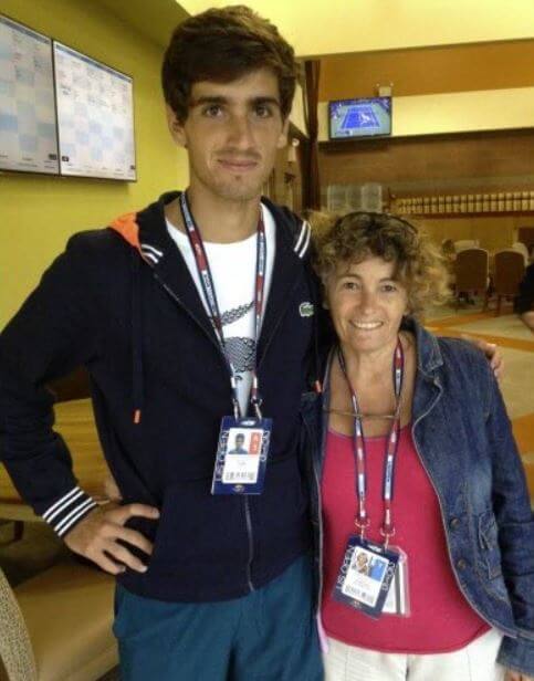 Marie-Laure Herbert with her son, Pierre-Hugues Herbert.